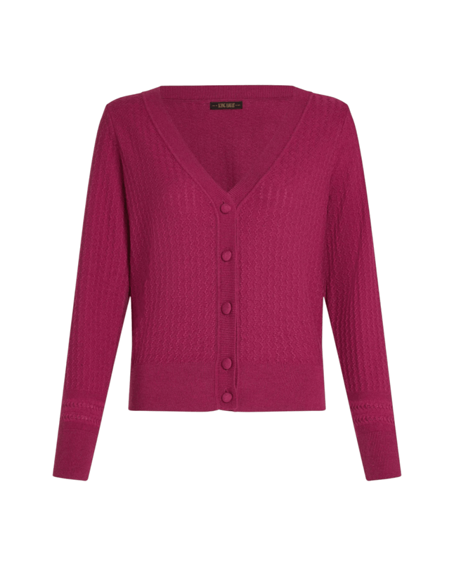 Deep V Cardi Cedar violet pink