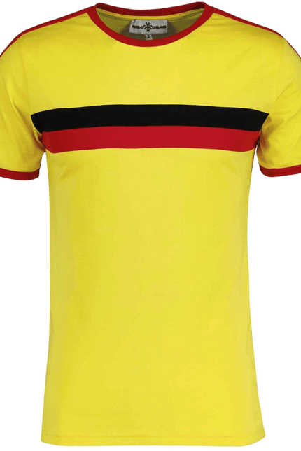 MADCAP Disco Ringer Retro 70s Stripe Tee in Yellow
