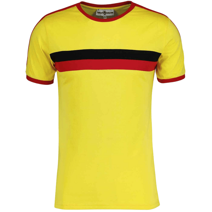T-shirt Disco Ringer Retro anni '70 a righe in Giallo