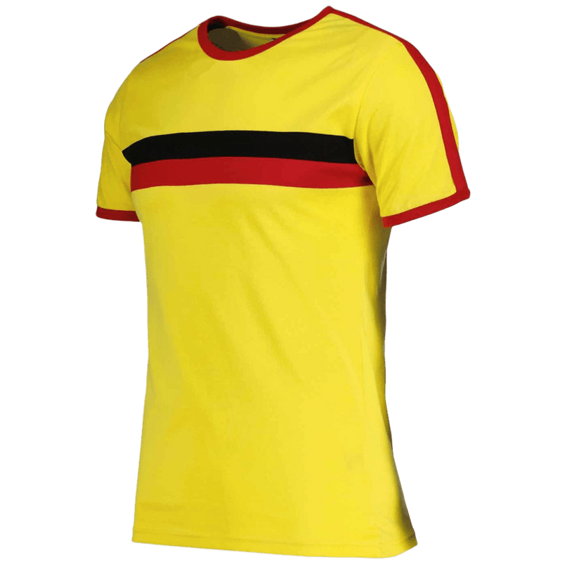 T-shirt Disco Ringer Retro anni '70 a righe in Giallo