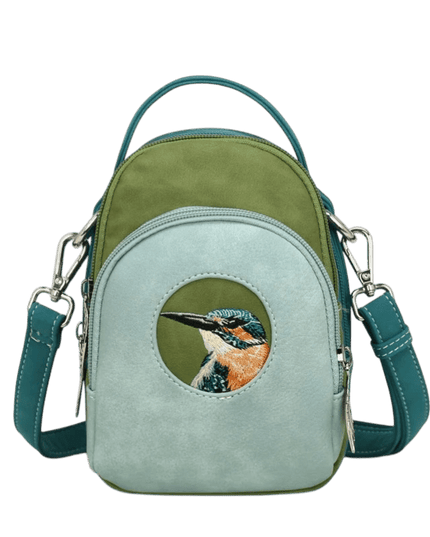 Hi-DI-HI Ditty Hand-/schoudertas/crossbody L. Blue/Green/Petrol Ijsvogel