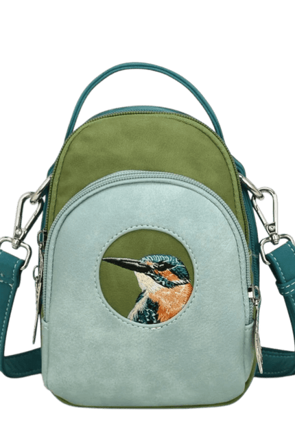 Hi-DI-HI Ditty Hand-/schoudertas/crossbody L. Blue/Green/Petrol Ijsvogel