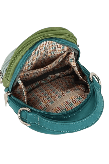 Hi-DI-HI Ditty Hand-/schoudertas/crossbody L. Blue/Green/Petrol Ijsvogel