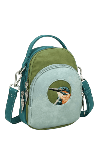 Hi-DI-HI Ditty Hand-/schoudertas/crossbody L. Blue/Green/Petrol Ijsvogel