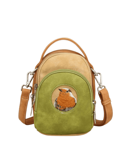 Hi-DI-HI Ditty Sac à main/épaule/crossbody L. vert/Pêche/Orange - Rouge-gorge