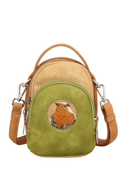 Hi-DI-HI Ditty Hand-/schoudertas/crossbody L. green/Peach/Orange - Roodborstje