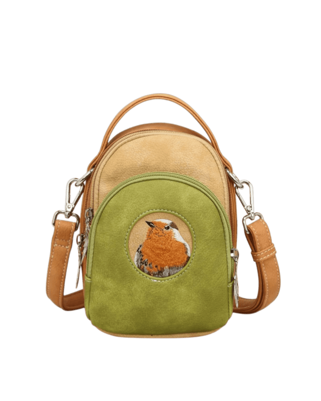 Hi-DI-HI Ditty Hand-/schoudertas/crossbody L. green/Peach/Orange - Roodborstje