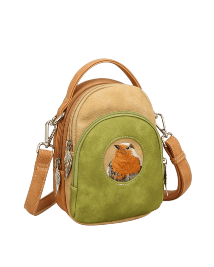Hi-DI-HI Ditty Sac à main/épaule/crossbody L. vert/Pêche/Orange - Rouge-gorge