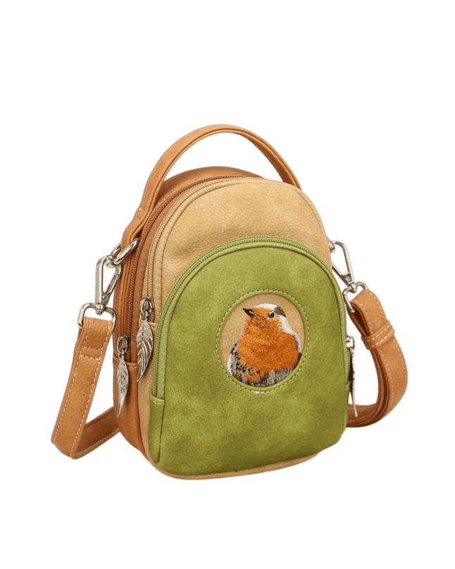 Hi-DI-HI Ditty Hand-/schoudertas/crossbody L. green/Peach/Orange - Roodborstje