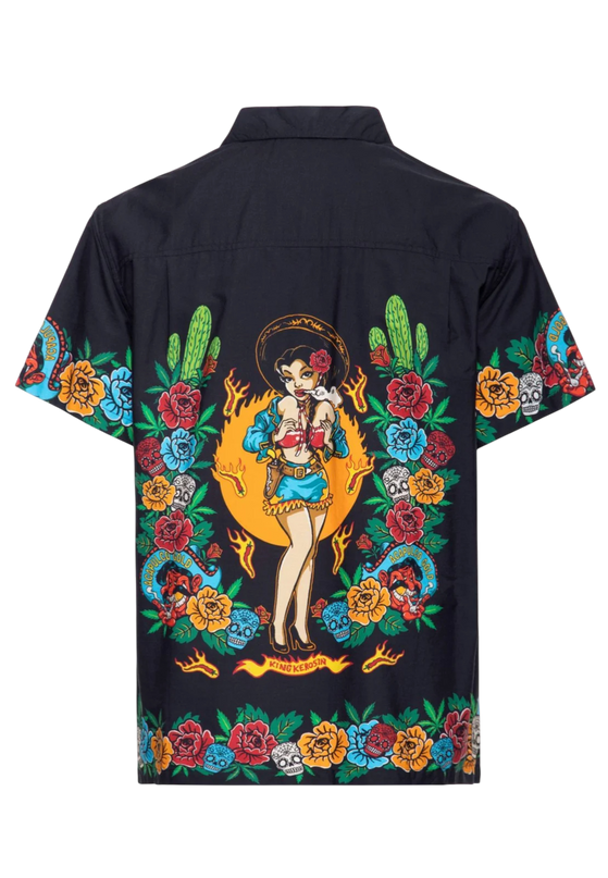 Hawaii Hemd Acapulco Gold zwart
