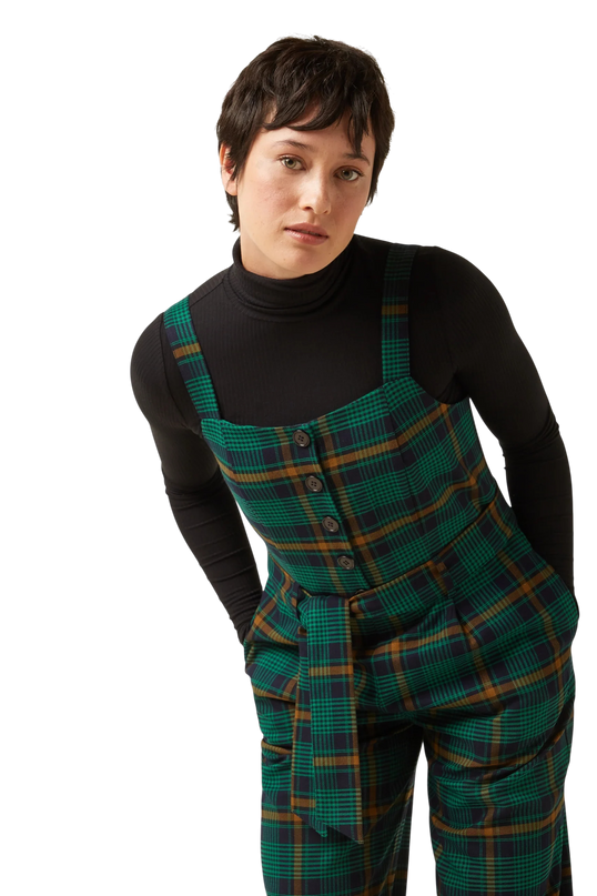 Ines Jumpsuit Leeds Check", evening blue