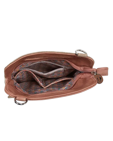 hand- / schoudertas / clutch "King Fisher", pink/ beige
