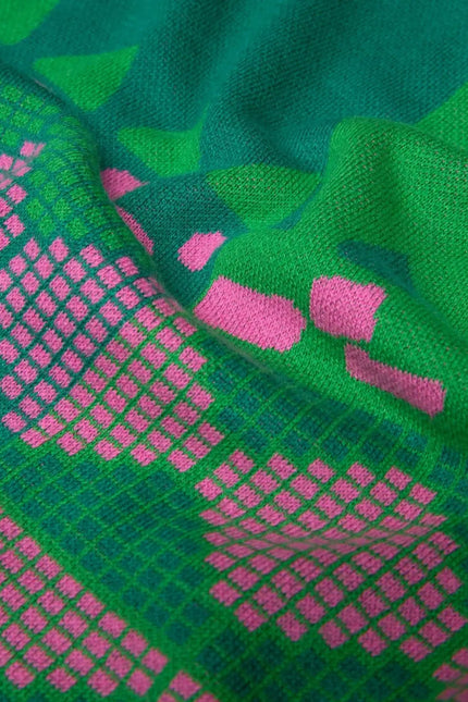 Diamond Loom Egg grob gestrickter Pullover grün