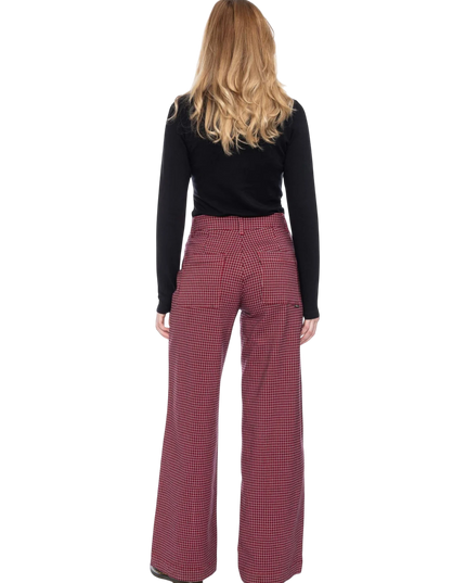 Ruitjesbroek Lacy - red-black-pink