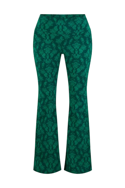 BLUTSCHGESCHWISTER broek On a Winters Day Flared princess tapestry green