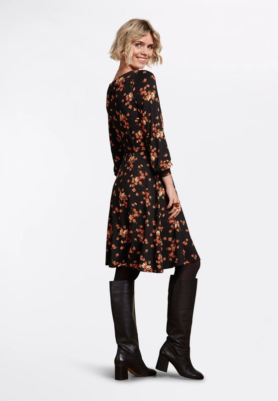 KING LOUIE Betty Bellsleeve Dress Rivera Black
