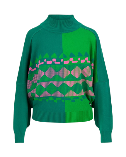 Diamond Loom Egg chunky pullover green