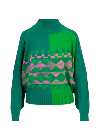Diamond Loom Egg chunky pullover green
