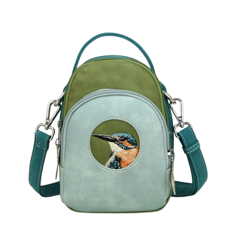 Ditty Hand-/schoudertas/crossbody L. Blue/Green/Petrol Ijsvogel