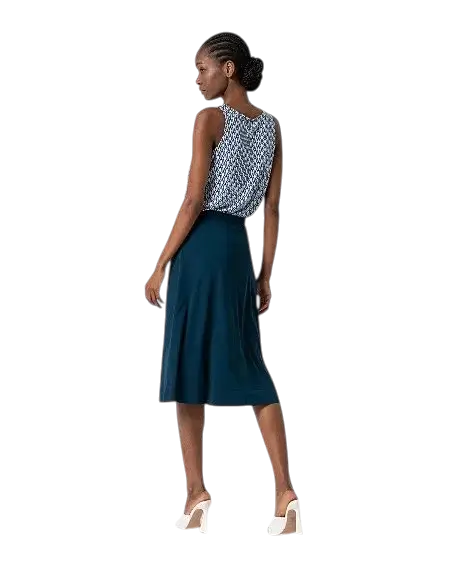 SURKANA SKIRT Petrol with Belt Detail