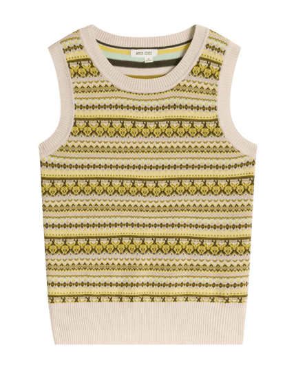 Fairisle Stripe Tank Spencer",  chartreuse multi