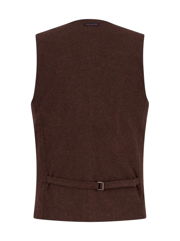 A FISH NAMED FRED Waistcoat Pique Chocolate Brown