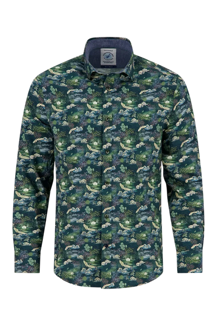 A fish named Fred blouse Fuji Dream, Dark Green