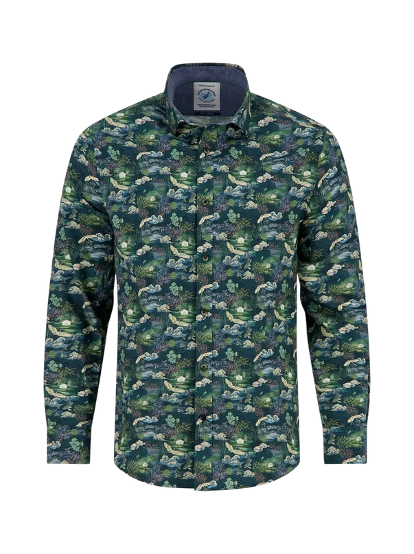 A fish named Fred blouse Fuji Dream, Dark Green
