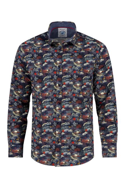 A fish named Fred blouse Fuji Dream, Navy