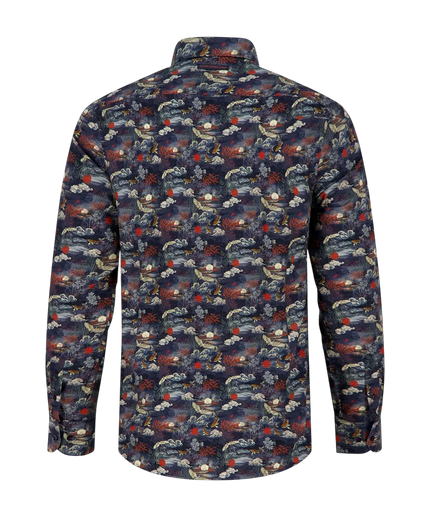 CAMISA A FISH NAMED FRED FUJI DREAM, AZUL MARINO