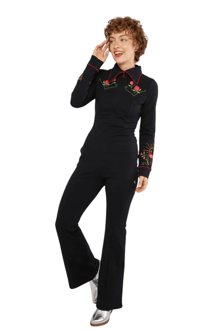 BLUTSGESCHWISTER Flamingo King, legendärer Rockabilly Schwarz