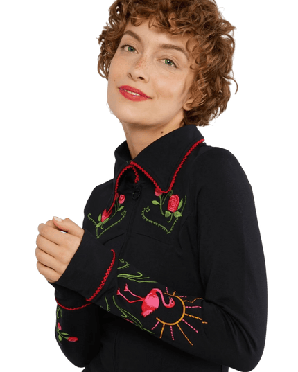 BLUTSGESCHWISTER Flamingo King, legendärer Rockabilly Schwarz