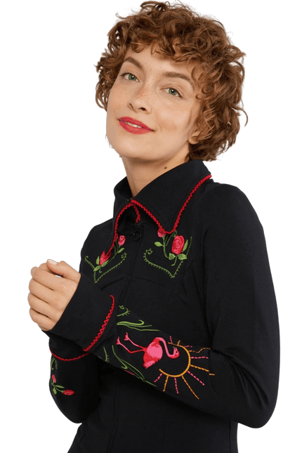 BLUTSGESCHWISTER Flamingo King, legendärer Rockabilly Schwarz