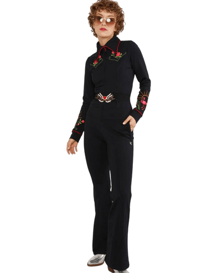 BLUTSGESCHWISTER Flamingo King, legendärer Rockabilly Schwarz