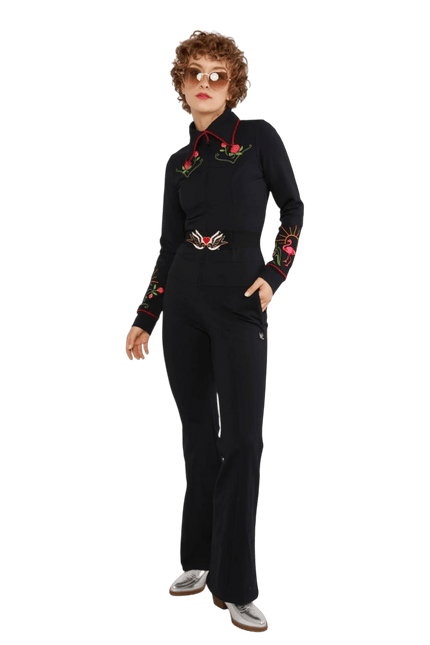 BLUTSGESCHWISTER Flamingo King, legendärer Rockabilly Schwarz