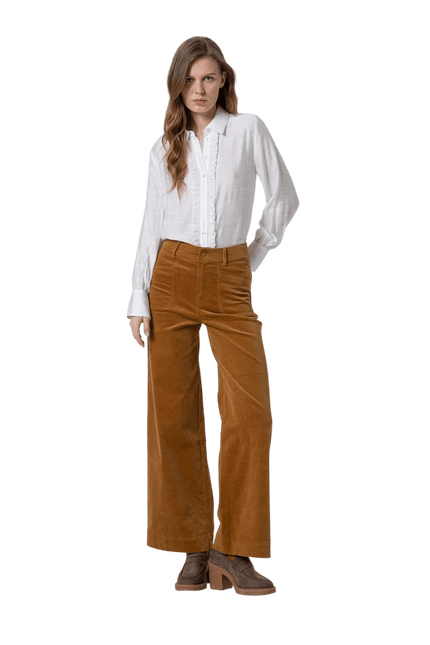SURKANA flared broek "Esmeralda", mustard