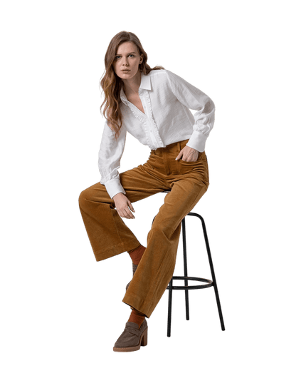 SURKANA pantaloni svasati "Esmeralda", senape