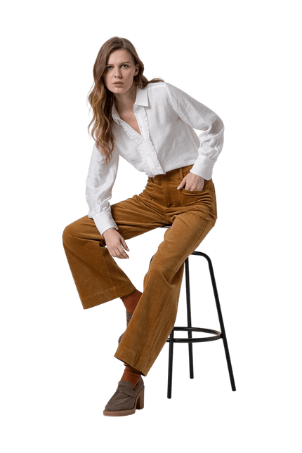 SURKANA flared broek "Esmeralda", mustard