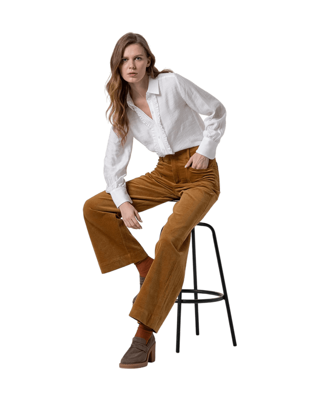 SURKANA flared pants "Esmeralda", mustard