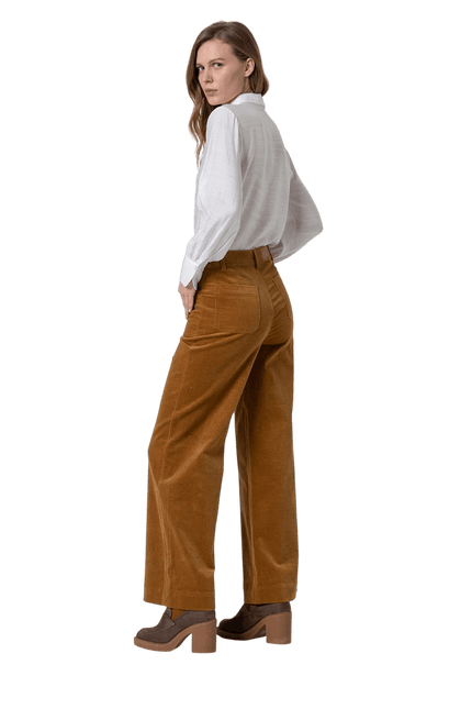 SURKANA flared broek "Esmeralda", mustard