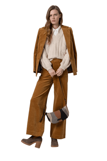 SURKANA flared broek "Esmeralda", mustard