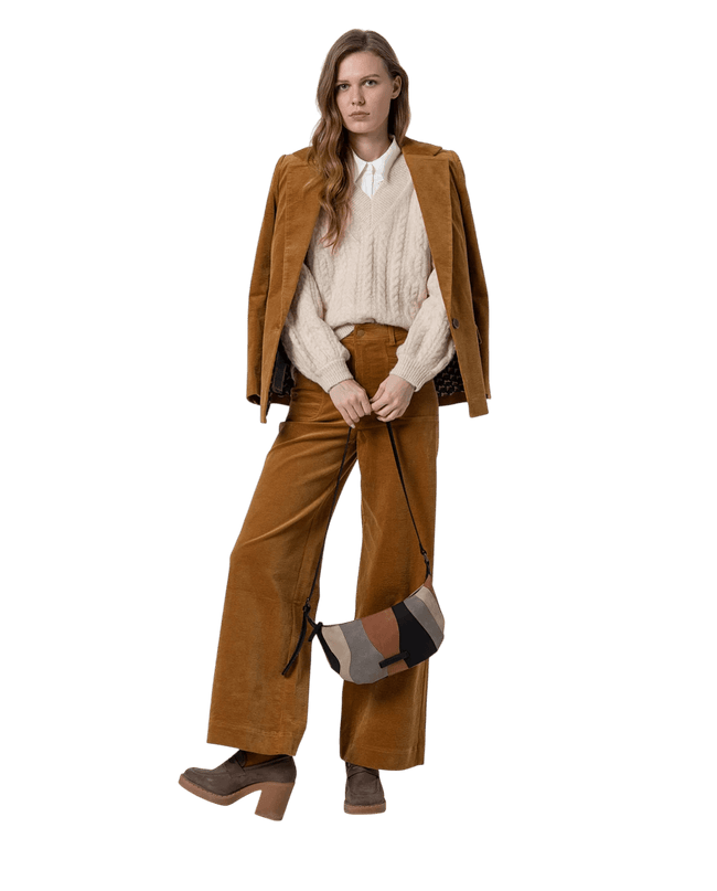 SURKANA flared pants "Esmeralda", mustard