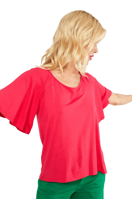 BLUTSGESCHWISTER Fly Little Bird", bold ruby red