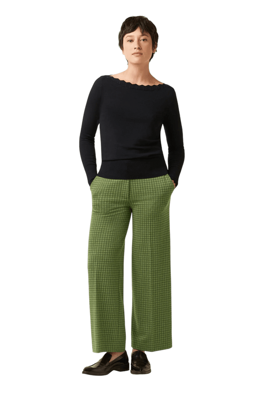 Federica Pants Ivy Check guacemole