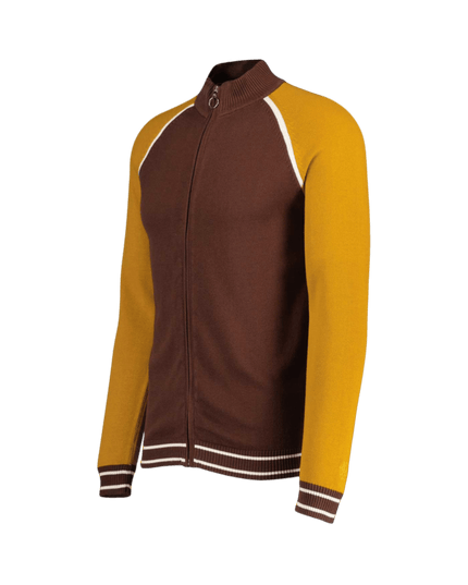 Chaqueta deportiva de punto raglán con bloques de color retro Fuller