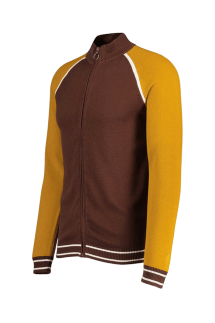 MADCAP Fuller Retro Colour Block Raglan Sleeve Knitted Track Top