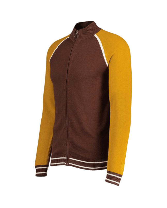 Fuller Retro Colour Block Raglan Sleeve Knitted Track Top