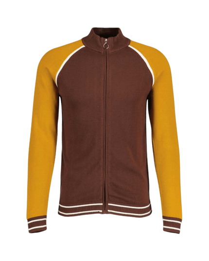 Chaqueta deportiva de punto raglán con bloques de color retro Fuller