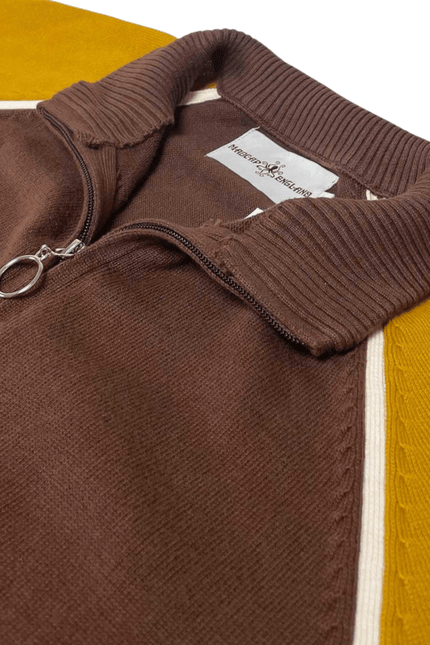 MADCAP Fuller Retro Colour Block Raglan Sleeve Knitted Track Top
