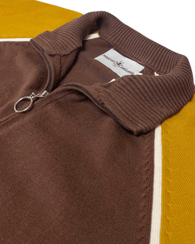 Fuller Retro Colour Block Raglan Sleeve Knitted Track Top